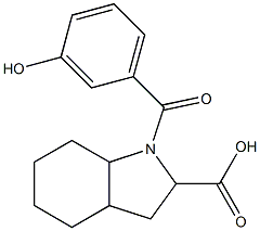 1-(3-hydroxybenzoyl)octahydro-1H-indole-2-carboxylic acid Struktur