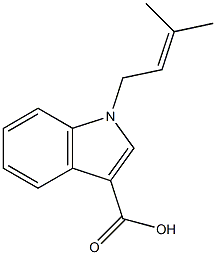 1-(3-methylbut-2-en-1-yl)-1H-indole-3-carboxylic acid Struktur