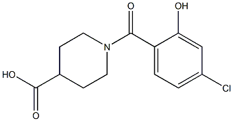 1-(4-chloro-2-hydroxybenzoyl)piperidine-4-carboxylic acid Struktur