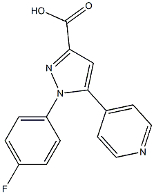 1-(4-fluorophenyl)-5-(pyridin-4-yl)-1H-pyrazole-3-carboxylic acid Struktur