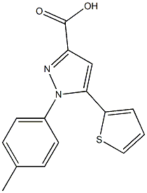 1-(4-methylphenyl)-5-(thiophen-2-yl)-1H-pyrazole-3-carboxylic acid Struktur