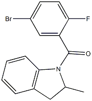 1-(5-bromo-2-fluorobenzoyl)-2-methylindoline Struktur