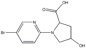 1-(5-bromopyridin-2-yl)-4-hydroxypyrrolidine-2-carboxylic acid Struktur