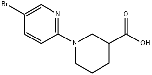 1-(5-bromopyridin-2-yl)piperidine-3-carboxylic acid Struktur