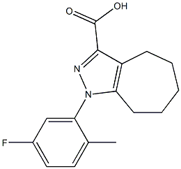 1-(5-fluoro-2-methylphenyl)-1,4,5,6,7,8-hexahydrocyclohepta[c]pyrazole-3-carboxylic acid Struktur