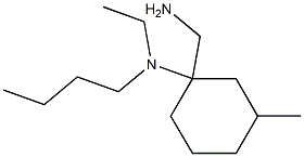 1-(aminomethyl)-N-butyl-N-ethyl-3-methylcyclohexan-1-amine Struktur