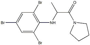 1-(pyrrolidin-1-yl)-2-[(2,4,6-tribromophenyl)amino]propan-1-one Struktur