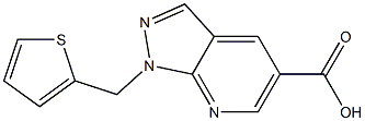 1-(thien-2-ylmethyl)-1H-pyrazolo[3,4-b]pyridine-5-carboxylic acid Struktur