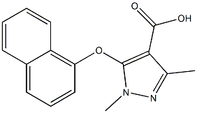 1,3-dimethyl-5-(naphthalen-1-yloxy)-1H-pyrazole-4-carboxylic acid Struktur