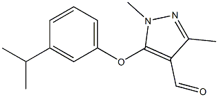 1,3-dimethyl-5-[3-(propan-2-yl)phenoxy]-1H-pyrazole-4-carbaldehyde Struktur