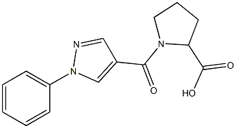 1-[(1-phenyl-1H-pyrazol-4-yl)carbonyl]pyrrolidine-2-carboxylic acid Struktur