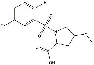 1-[(2,5-dibromobenzene)sulfonyl]-4-methoxypyrrolidine-2-carboxylic acid Struktur