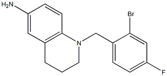 1-[(2-bromo-4-fluorophenyl)methyl]-1,2,3,4-tetrahydroquinolin-6-amine Struktur