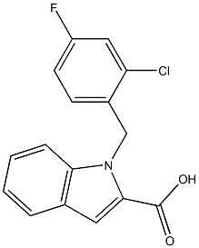 1-[(2-chloro-4-fluorophenyl)methyl]-1H-indole-2-carboxylic acid Struktur