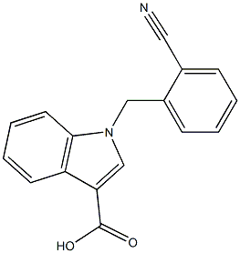 1-[(2-cyanophenyl)methyl]-1H-indole-3-carboxylic acid Struktur