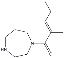 1-[(2E)-2-methylpent-2-enoyl]-1,4-diazepane Struktur