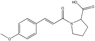 1-[(2E)-3-(4-methoxyphenyl)prop-2-enoyl]pyrrolidine-2-carboxylic acid Struktur