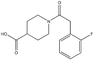 1-[(2-fluorophenyl)acetyl]piperidine-4-carboxylic acid Struktur