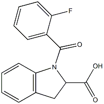 1-[(2-fluorophenyl)carbonyl]-2,3-dihydro-1H-indole-2-carboxylic acid Struktur