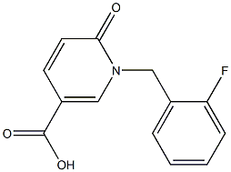 1-[(2-fluorophenyl)methyl]-6-oxo-1,6-dihydropyridine-3-carboxylic acid Struktur