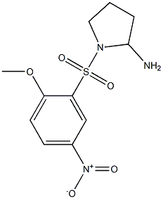 1-[(2-methoxy-5-nitrobenzene)sulfonyl]pyrrolidin-2-amine Struktur