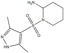 1-[(3,5-dimethyl-1H-pyrazole-4-)sulfonyl]piperidin-2-amine Struktur