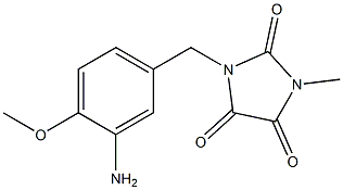 1-[(3-amino-4-methoxyphenyl)methyl]-3-methylimidazolidine-2,4,5-trione Struktur