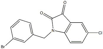 1-[(3-bromophenyl)methyl]-5-chloro-2,3-dihydro-1H-indole-2,3-dione Struktur