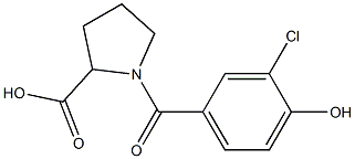 1-[(3-chloro-4-hydroxyphenyl)carbonyl]pyrrolidine-2-carboxylic acid Struktur