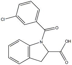 1-[(3-chlorophenyl)carbonyl]-2,3-dihydro-1H-indole-2-carboxylic acid Struktur