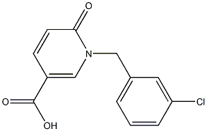 1-[(3-chlorophenyl)methyl]-6-oxo-1,6-dihydropyridine-3-carboxylic acid Struktur