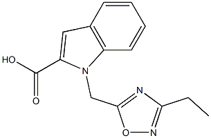 1-[(3-ethyl-1,2,4-oxadiazol-5-yl)methyl]-1H-indole-2-carboxylic acid Struktur