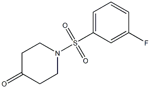 1-[(3-fluorophenyl)sulfonyl]piperidin-4-one Struktur