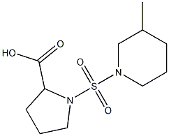 1-[(3-methylpiperidine-1-)sulfonyl]pyrrolidine-2-carboxylic acid Struktur