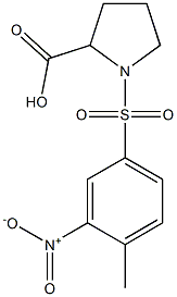 1-[(4-methyl-3-nitrobenzene)sulfonyl]pyrrolidine-2-carboxylic acid Struktur