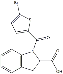 1-[(5-bromothiophen-2-yl)carbonyl]-2,3-dihydro-1H-indole-2-carboxylic acid Struktur