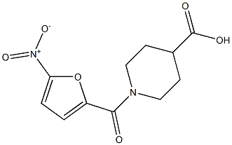 1-[(5-nitrofuran-2-yl)carbonyl]piperidine-4-carboxylic acid Struktur