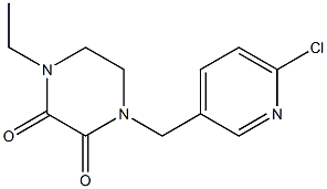 1-[(6-chloropyridin-3-yl)methyl]-4-ethylpiperazine-2,3-dione Struktur