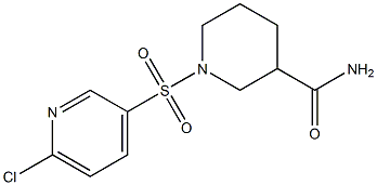 1-[(6-chloropyridine-3-)sulfonyl]piperidine-3-carboxamide Struktur