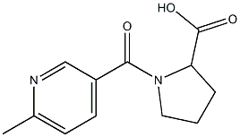 1-[(6-methylpyridin-3-yl)carbonyl]pyrrolidine-2-carboxylic acid Struktur