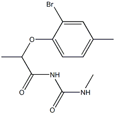 1-[2-(2-bromo-4-methylphenoxy)propanoyl]-3-methylurea Struktur