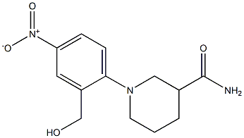 1-[2-(hydroxymethyl)-4-nitrophenyl]piperidine-3-carboxamide Struktur