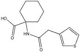 1-[2-(thiophen-3-yl)acetamido]cyclohexane-1-carboxylic acid Struktur