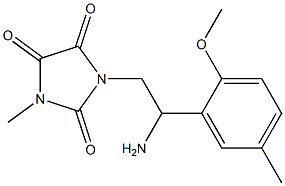 1-[2-amino-2-(2-methoxy-5-methylphenyl)ethyl]-3-methylimidazolidine-2,4,5-trione Struktur