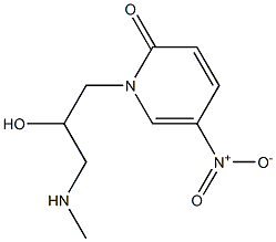 1-[2-hydroxy-3-(methylamino)propyl]-5-nitro-1,2-dihydropyridin-2-one Struktur