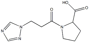 1-[3-(1H-1,2,4-triazol-1-yl)propanoyl]pyrrolidine-2-carboxylic acid Struktur