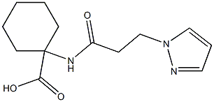 1-[3-(1H-pyrazol-1-yl)propanamido]cyclohexane-1-carboxylic acid Struktur