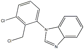 1-[3-chloro-2-(chloromethyl)phenyl]-1H-1,3-benzodiazole Struktur