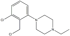 1-[3-chloro-2-(chloromethyl)phenyl]-4-ethylpiperazine Struktur