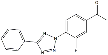 1-[3-fluoro-4-(5-phenyl-2H-1,2,3,4-tetrazol-2-yl)phenyl]ethan-1-one Struktur